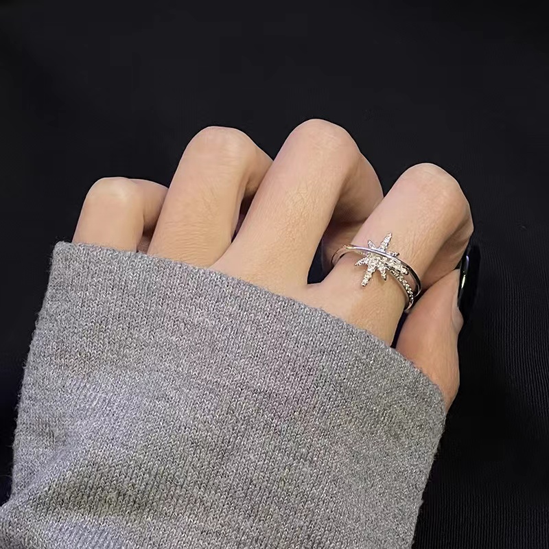 铜合金戒指 671-轻奢百搭小众八芒星戒指