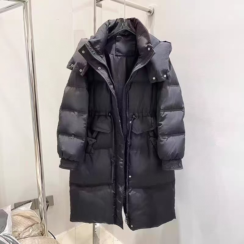 411#收腰显瘦冬季羽绒服女中长款过膝冬装新款加厚保暖小个子冬装