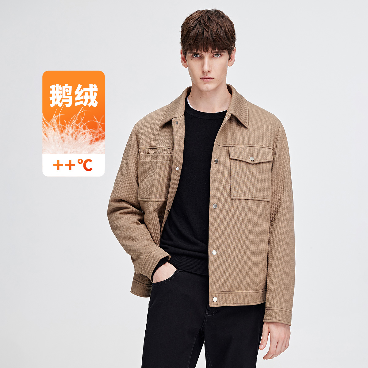 [90白鹅绒]navigare意大利小帆船翻领秋冬羽绒服男夹克外套雅丹风