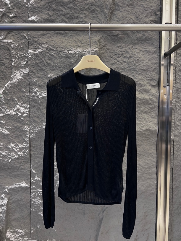 ETHOR黑色极简毛针织开衫1850