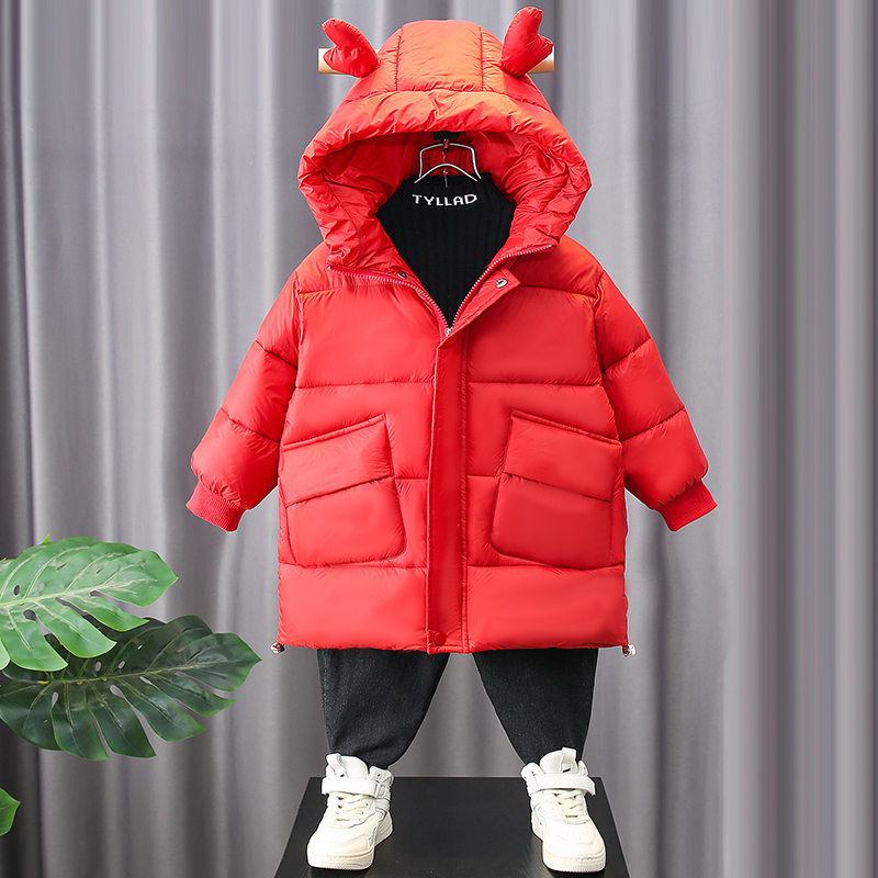 男童棉服冬季2023新款男宝宝冬装保暖棉衣外套儿童拜年服红色棉袄