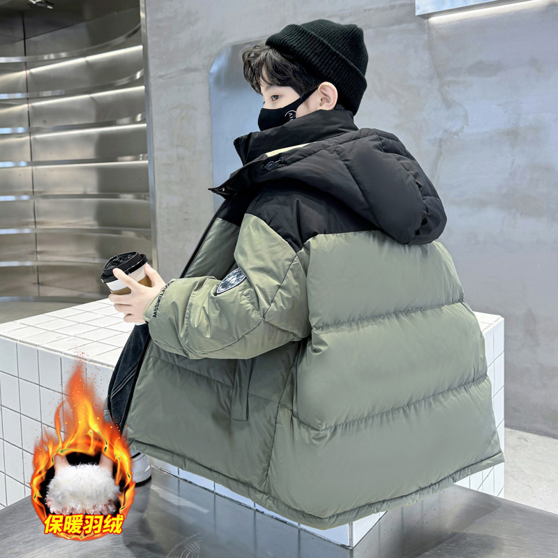 儿童装男童冬装羽绒服2023新款中大童男孩衣服洋帅气潮牌外套炸街