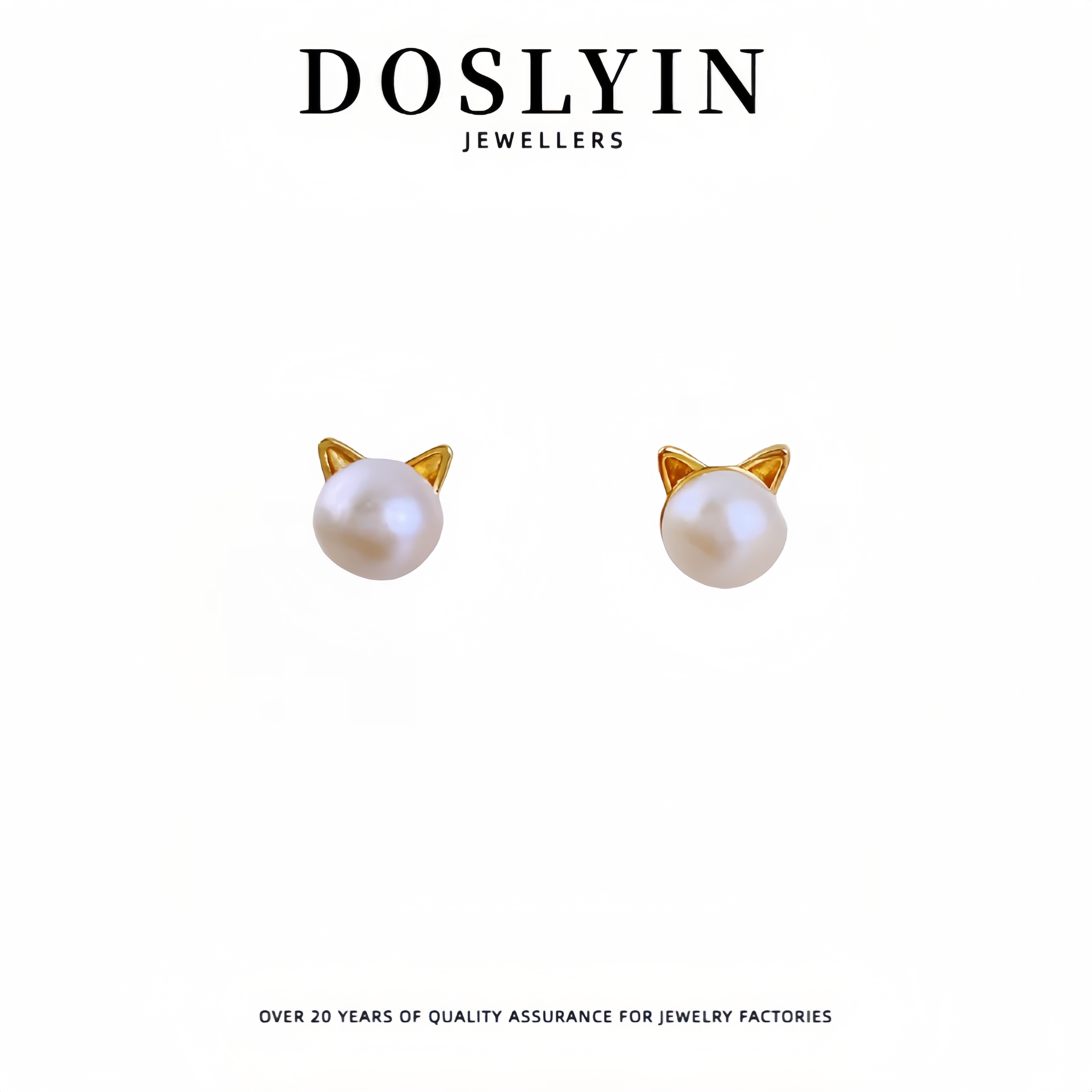 珍珠【Z17】淡水无核珍猫耳朵可爱银针耳钉气质精致耳环