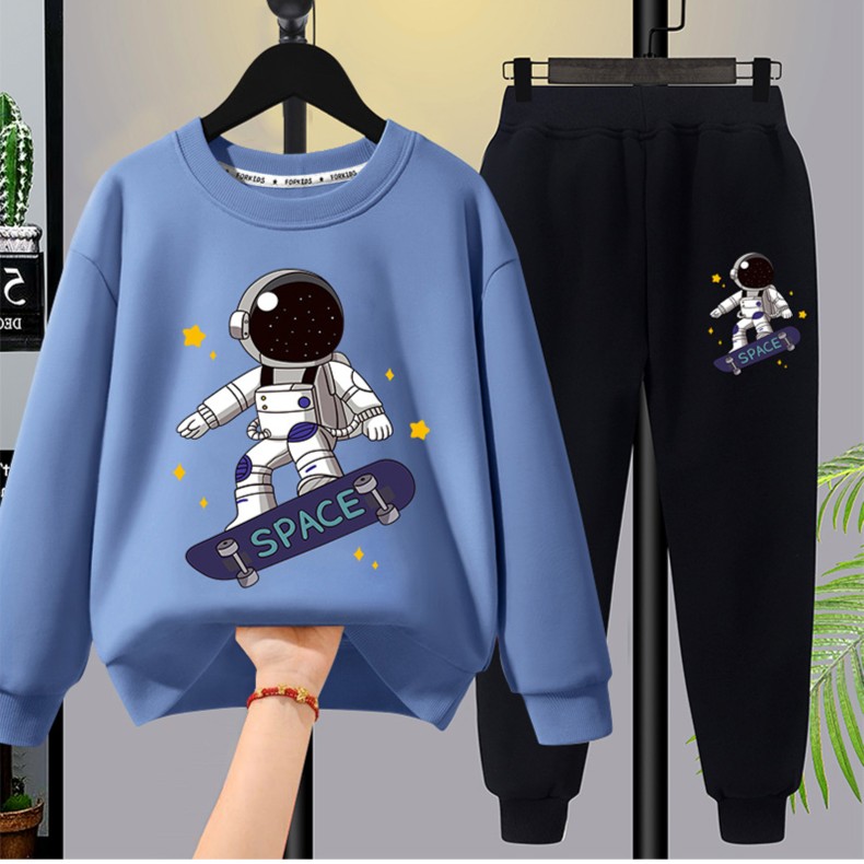 男童春装套装卫衣2023新款中大童男孩酷帅童装衣服炸街儿童运动装