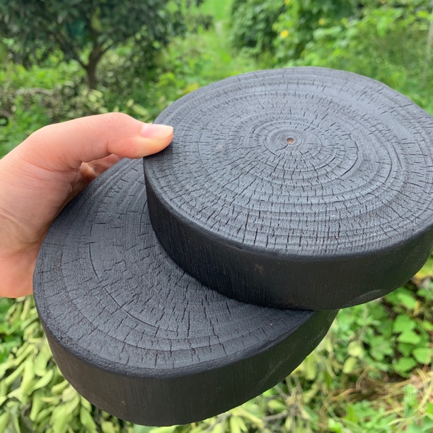 香樟木碳化小杯垫实木诧寂风壶承花盆底座黑色木头纯手工壶垫干泡