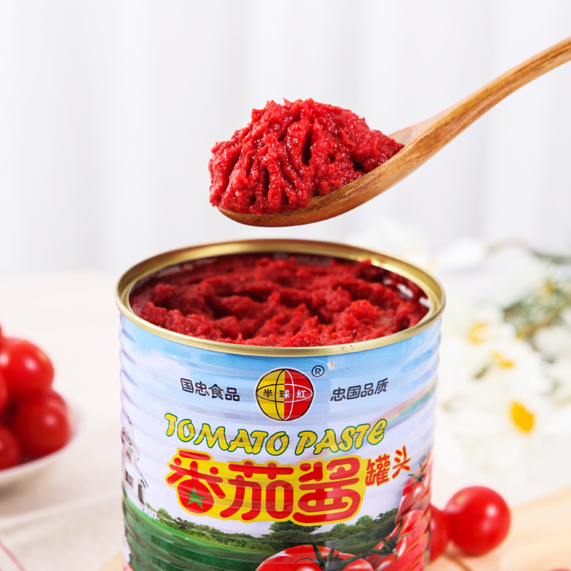 【配料中只有番茄酱】新疆半球红番茄酱罐装198g*2起