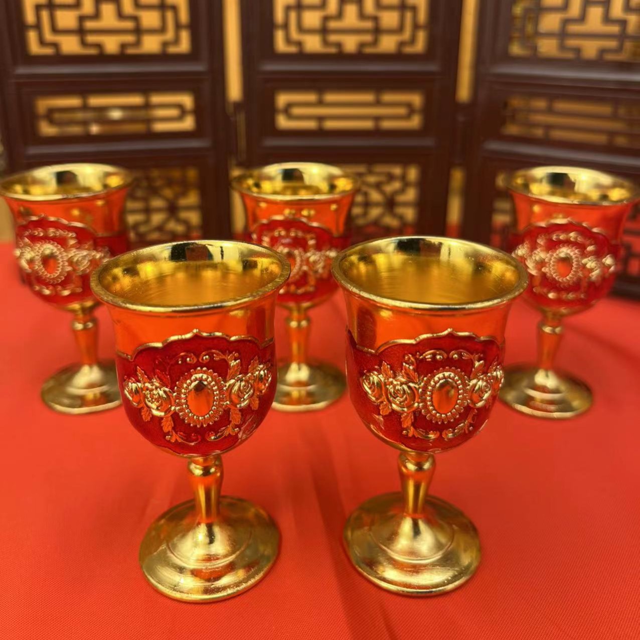 铜酒杯高脚杯一个【单个杯子】