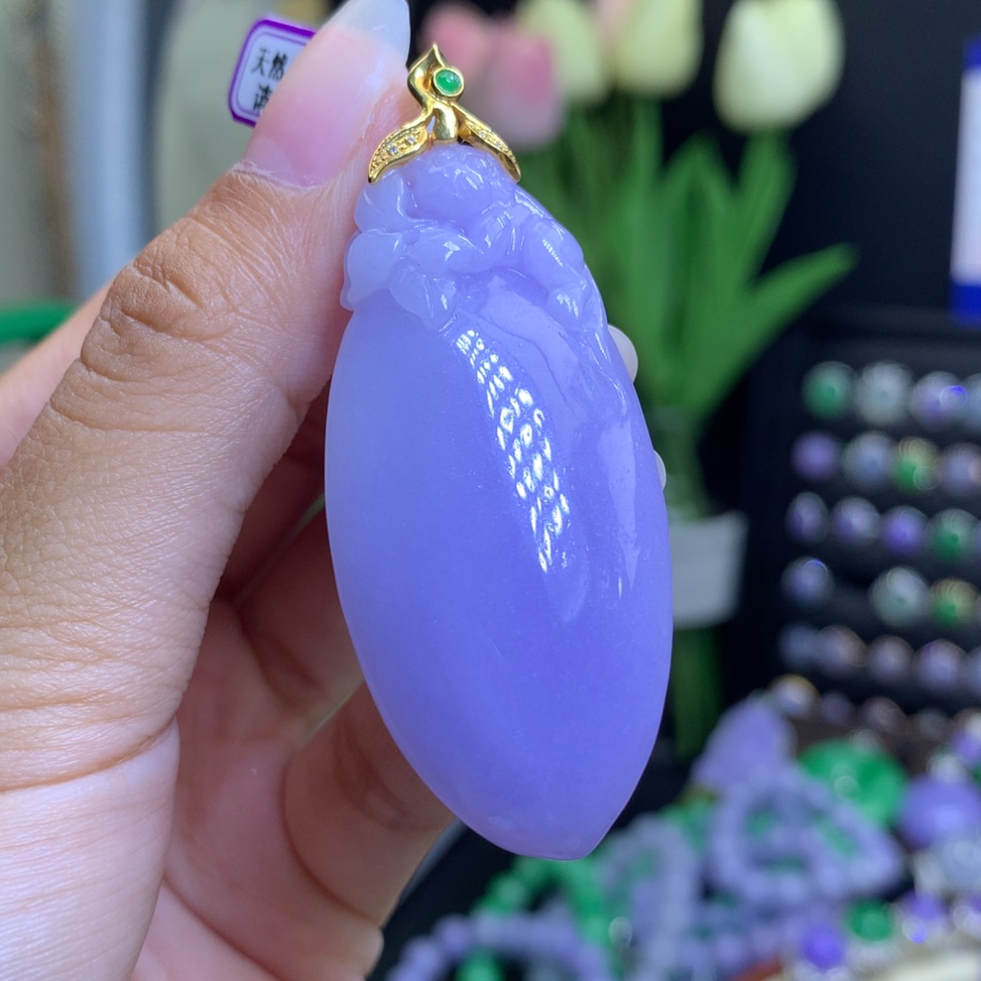 翡翠颈饰18K金镶嵌天然