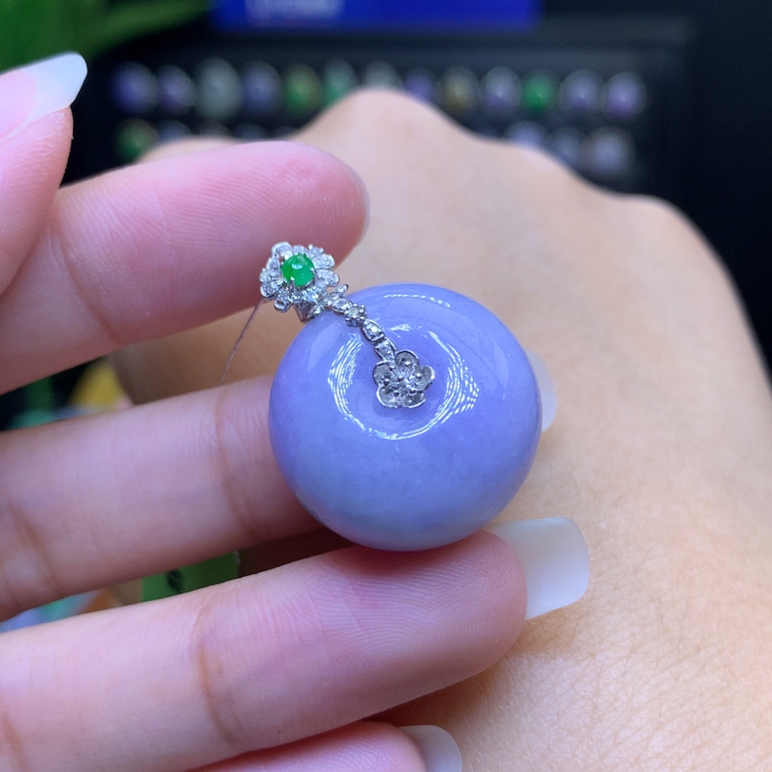 翡翠颈饰18K金镶嵌天然