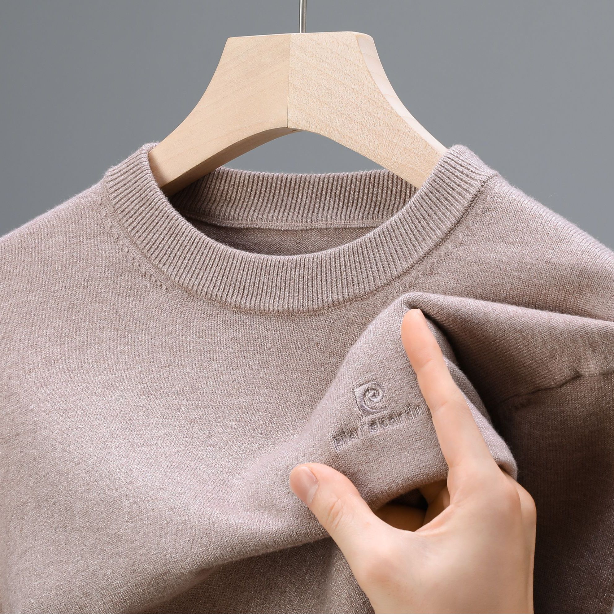 皮尔卡丹冬季高端毛衫男士毛衣半高领针织衫秋冬保暖舒适打底衫男