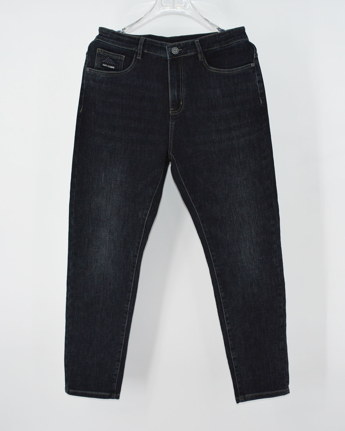 （春秋款尾货福利）男士61直筒微收黑色洗水牛仔裤时尚潮流弹力百搭