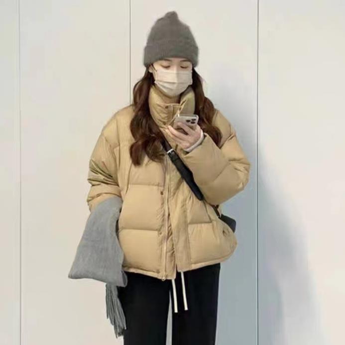 韩国东大门原版羽绒羽绒服女2023新款立领小个子面包服短款款