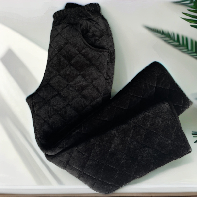 爆款微辣棉裤女士外穿舒适保暖加绒加厚显瘦修身冬季黑色简约网红