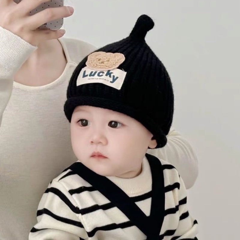 韩版婴儿帽子秋冬季可爱超萌揪揪帽男女宝宝套头帽婴幼儿网红