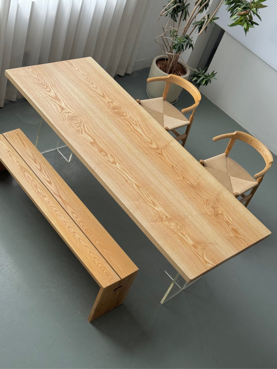 白蜡木大板 230*88*4.5双拼全方（原木色）