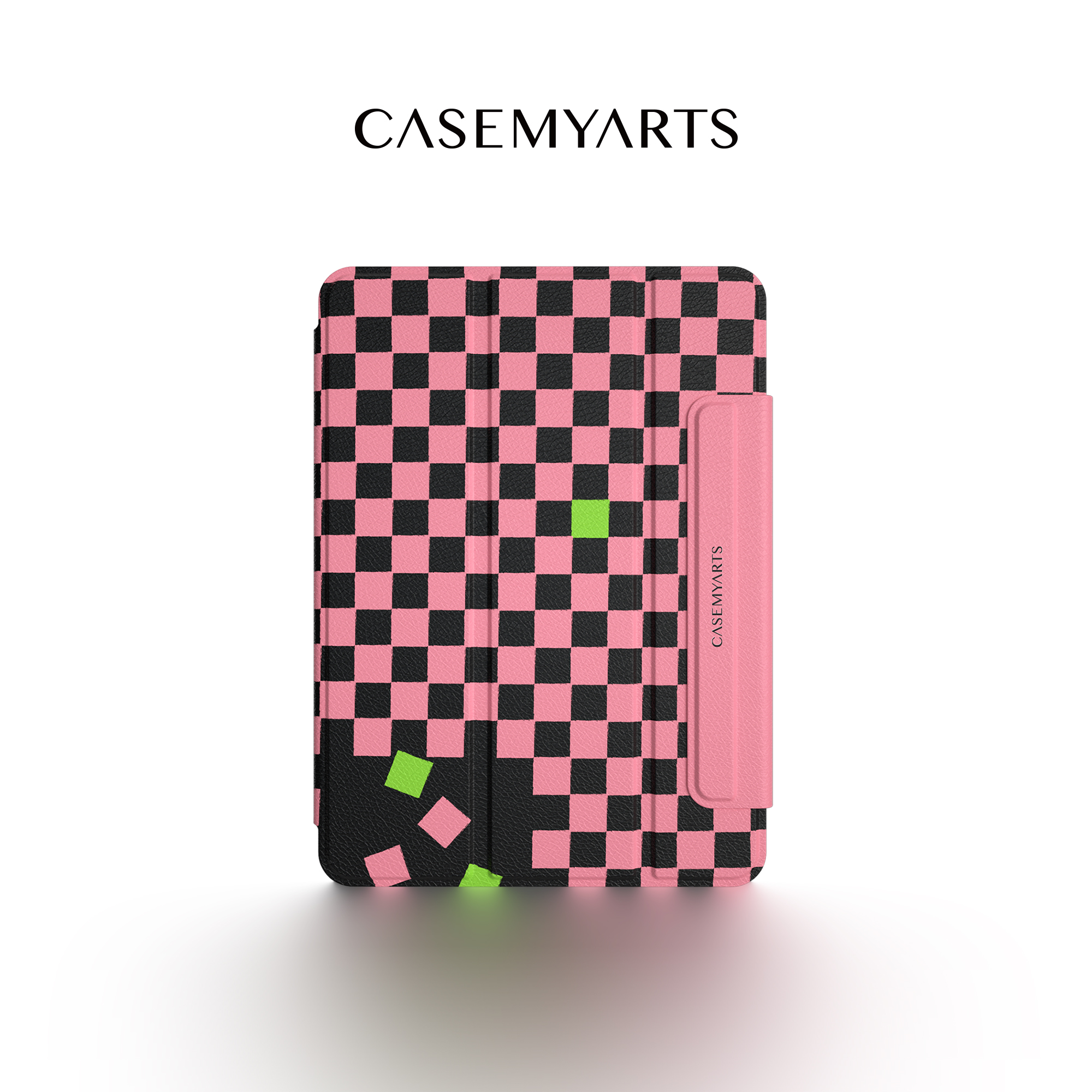 CASEMYARTS粉红棋盘格原创iPad保护壳双面磁吸iPad 10代/Air/Pro