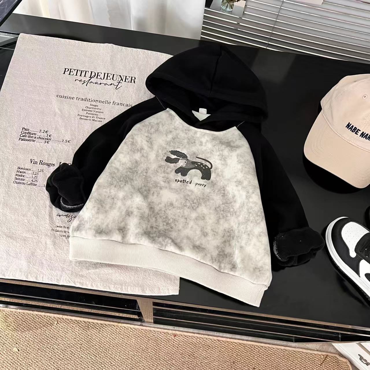 2024年秋冬新款儿童加绒加厚卫衣扎染百搭时尚韩系30061连帽卫衣