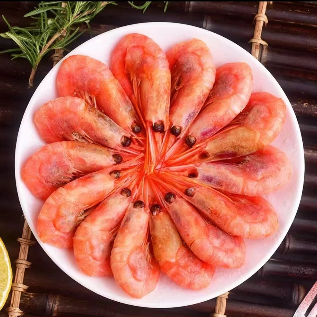 新货头籽北极甜虾 90-120规格 3斤装180-200只 含腹籽海藻头