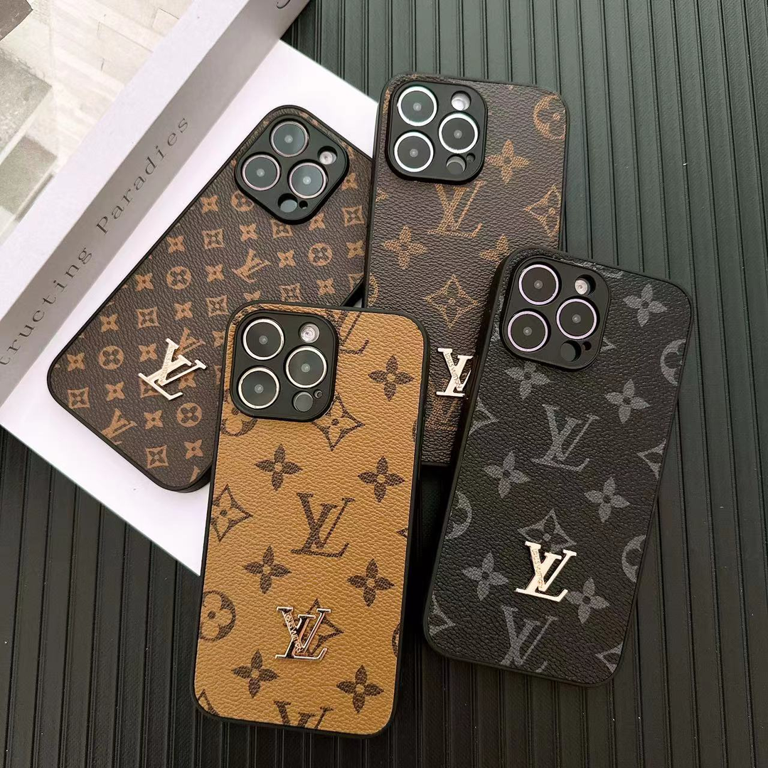 潮牌网红荔枝纹苹果13ProMax手机壳老花11轻薄奢华iPhone14流行套