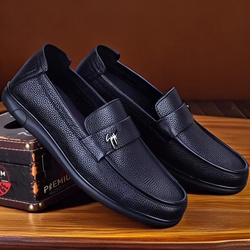 头层牛皮男士休闲皮鞋软底舒适防滑时尚爸爸鞋驾车鞋