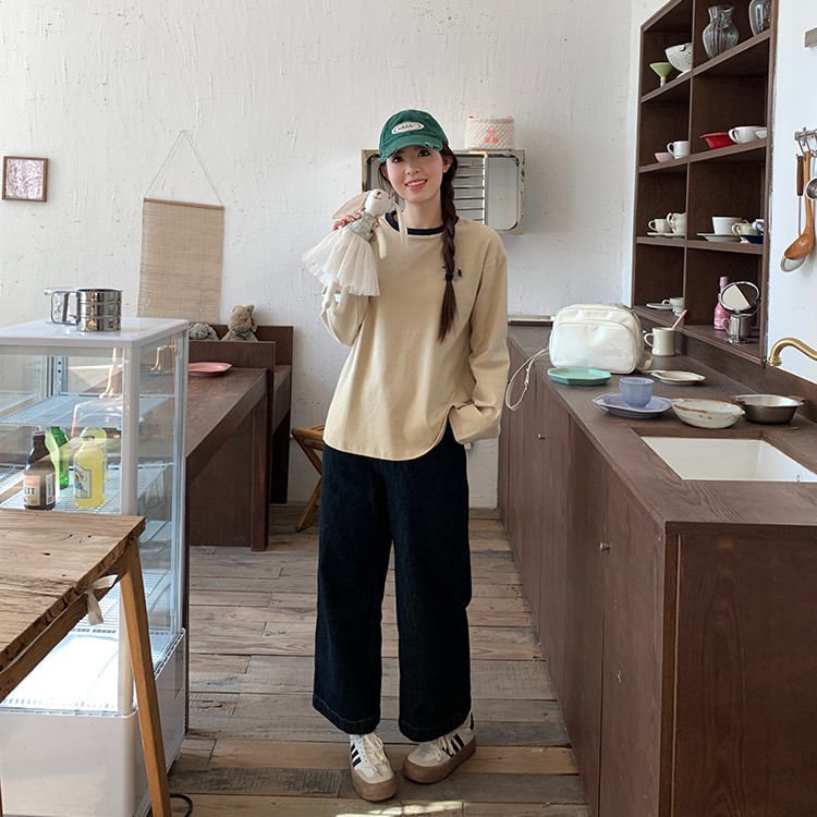 小沈美眉微胖梨形显瘦八分直筒裤春秋新款加绒加厚牛仔阔腿裤子女