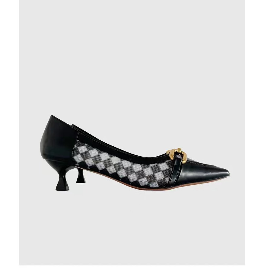 2315-跟鞋女细跟气质名媛透气2024新款法式尖头单鞋夏季配裙子