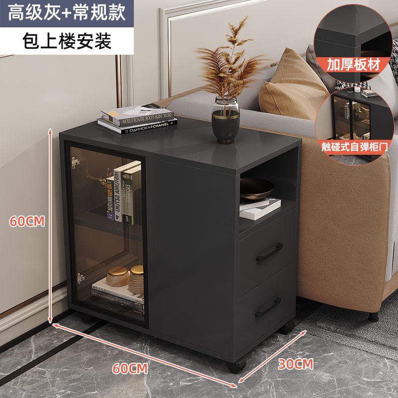 奶油风沙发边柜侧边柜轻奢茶几可移动小桌子客厅小户型边桌收纳柜