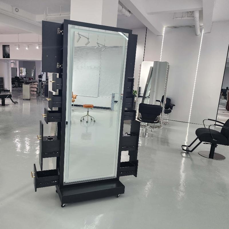发廊专用镜台带底座落地镜网红LED单双面发廊镜子烫染高端背光镜