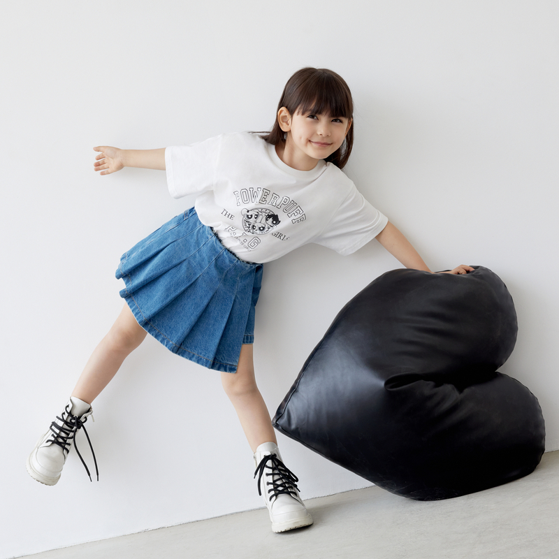 little moco童装牛仔A字半身裙裤短裤23夏季女童纯棉#KBC2SOT064