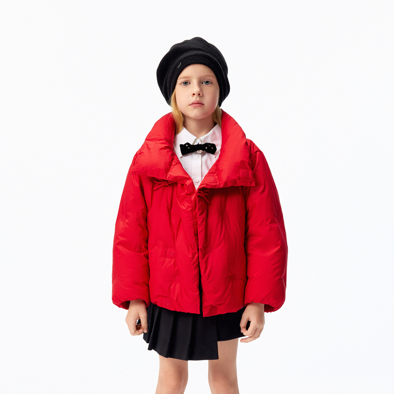 littlemoco童装冬装新款女童安心绒立领保暖羽绒服#KBD4EIN045