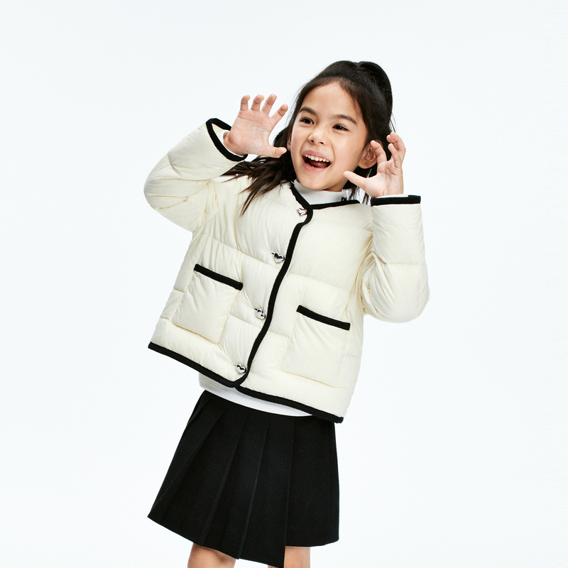 littlemoco童装24冬新款女童安心绒蓄热小香风羽绒服#KBD4EIN047