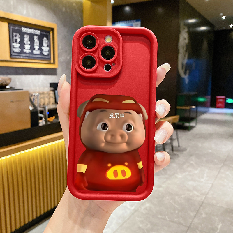 K发呆猪猪侠适用iPhone苹果xs手机壳7/se(第二代)/8plus高端A1864