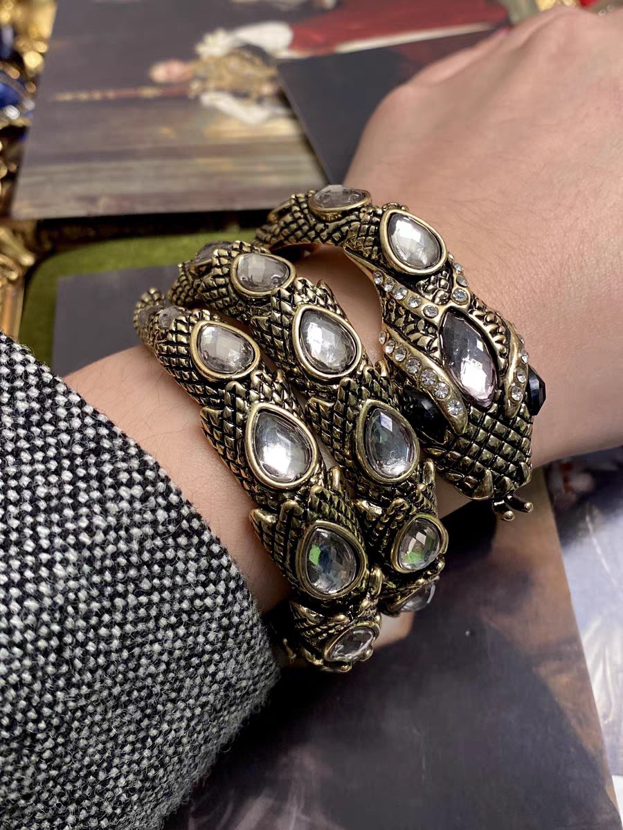 铜合金手镯 「哥特灵蛇」重工宫廷复古手镯中古vintage风格个性百搭