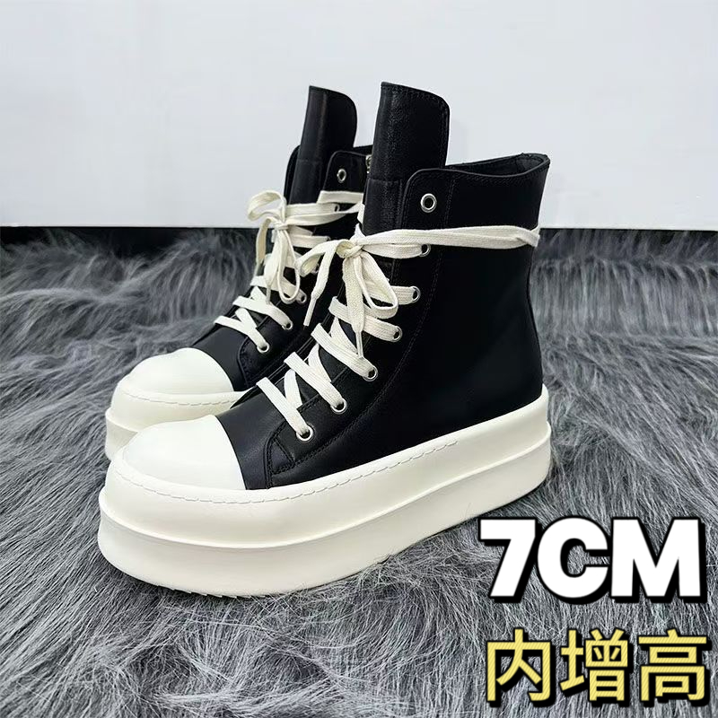 增高休闲高帮鞋ins潮帆厚底布鞋男女同款2024新款增高7CM运动鞋