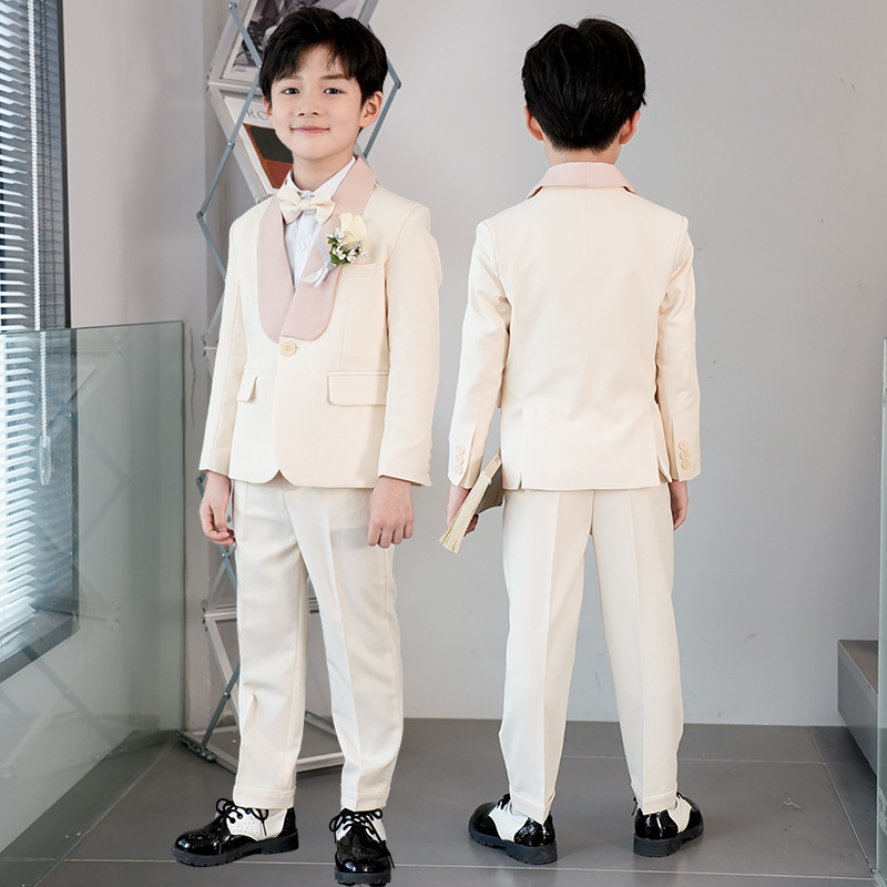 男童西装套装礼服儿童小主持人钢琴演出服夏季花童高端走秀小西服