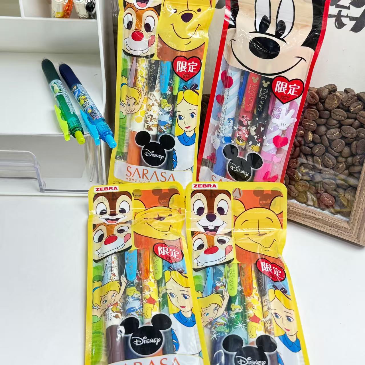 斑马迪士尼联名黄袋爱丽丝公主小叮当奇奇蒂蒂限定绝版中性笔