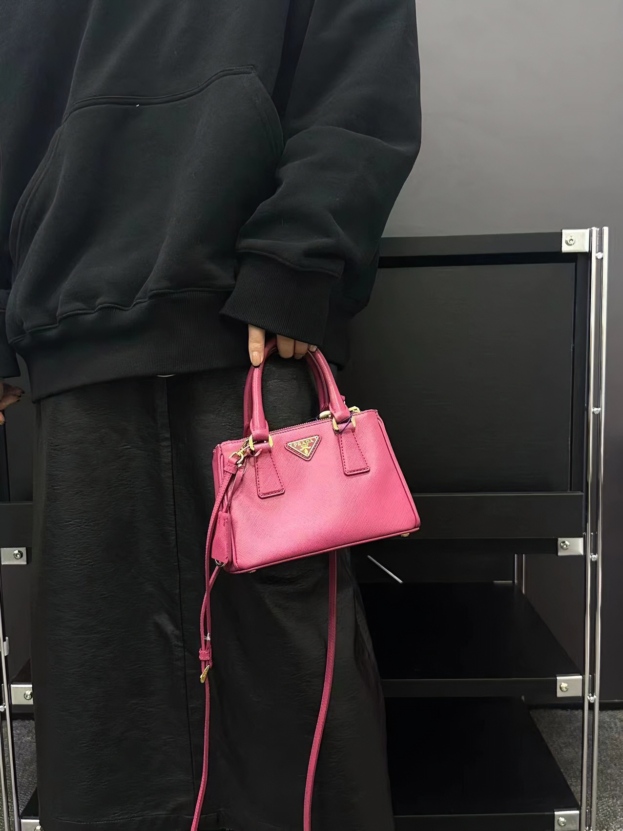 95新 Prada/普拉达 CS4276 粉色mini杀手 斜挎