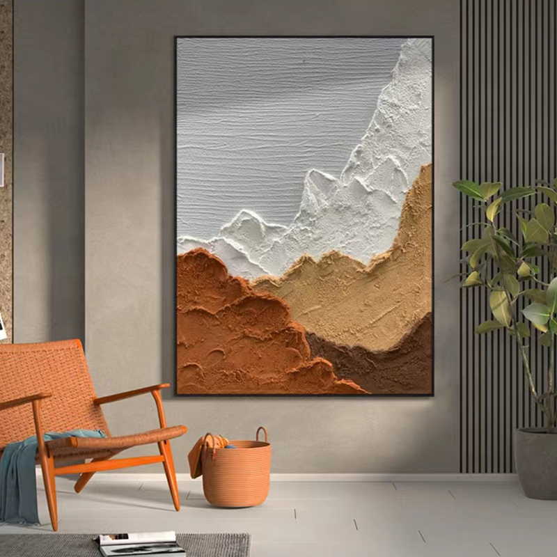 《云橙》纯手绘油画现代简约客厅沙发背景墙装饰画过道玄关挂画