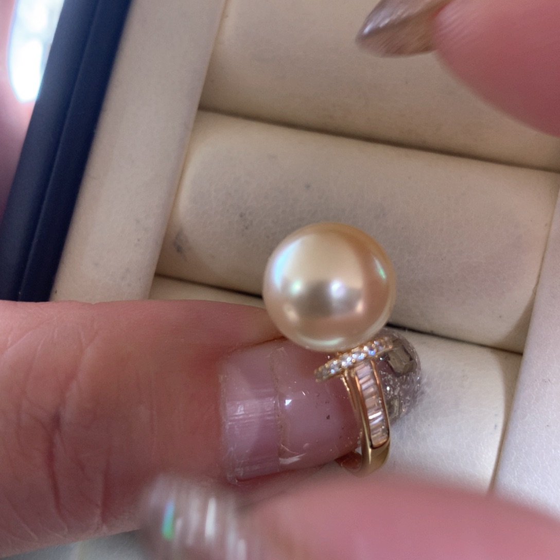 海水珍珠戒指银S925镶嵌