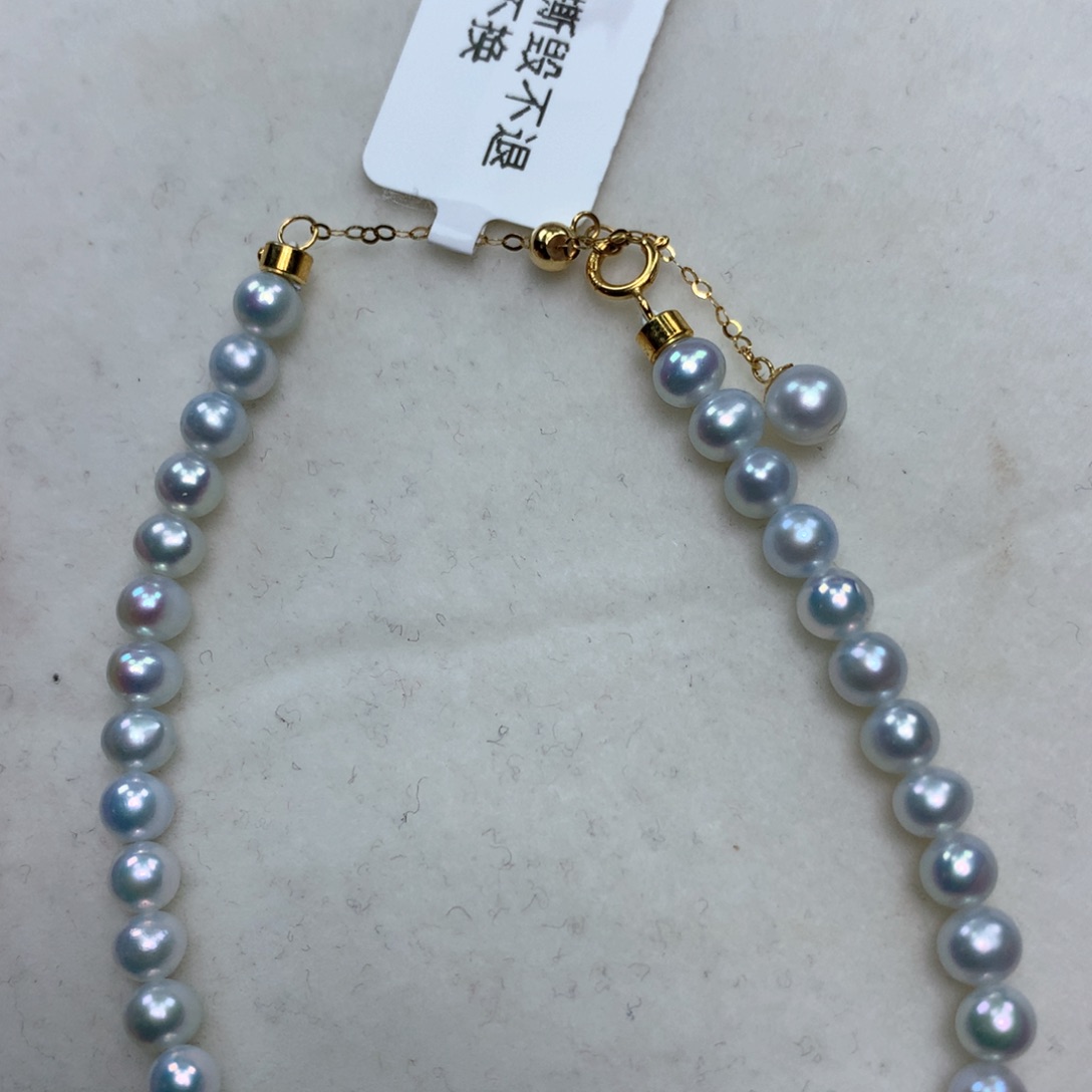 淡水珍珠手串18K金镶嵌