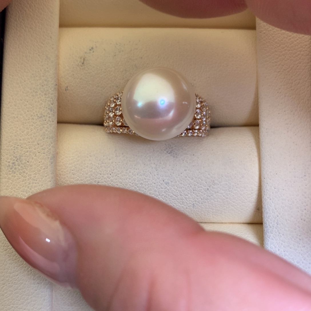 淡水珍珠戒指银S925镶嵌