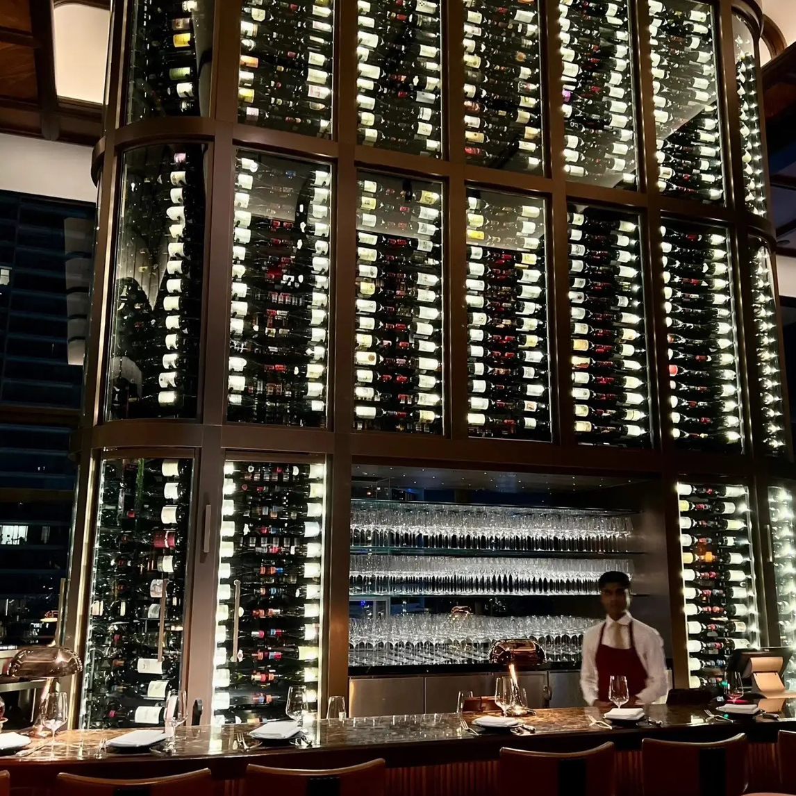 不锈钢酒柜定制恒温不锈钢酒柜厂家餐厅红酒架工艺装饰柜加工轻奢