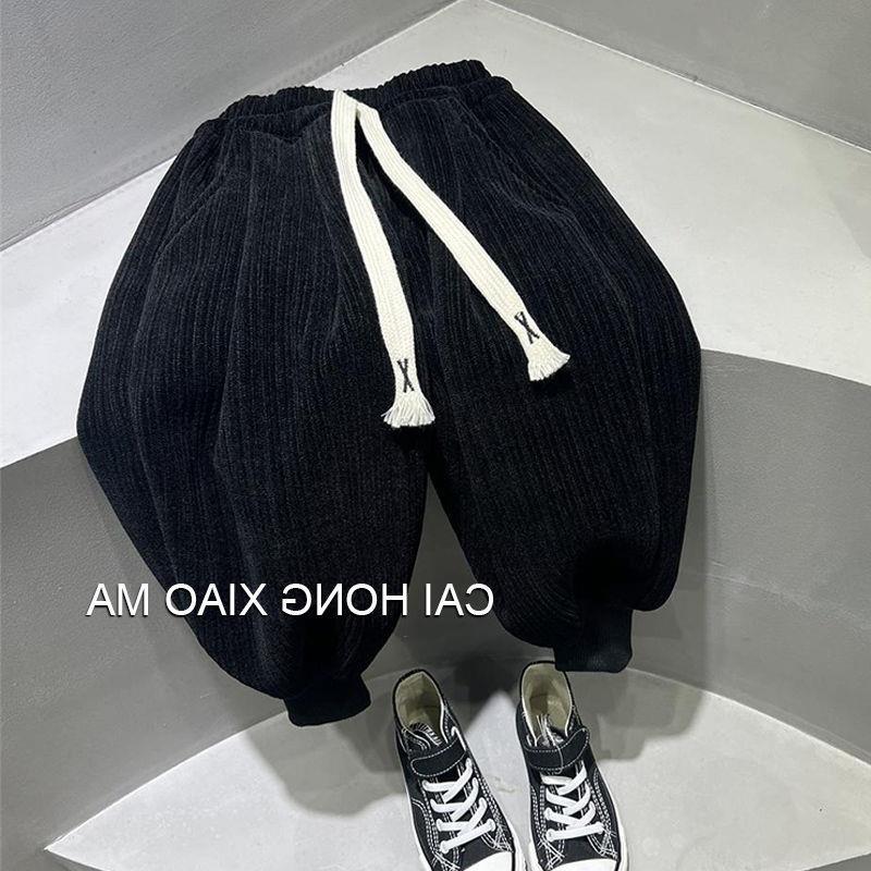 百搭雪尼尔冬款加厚一体绒冬季2025韩系男女童秋冬保暖束脚哈伦裤