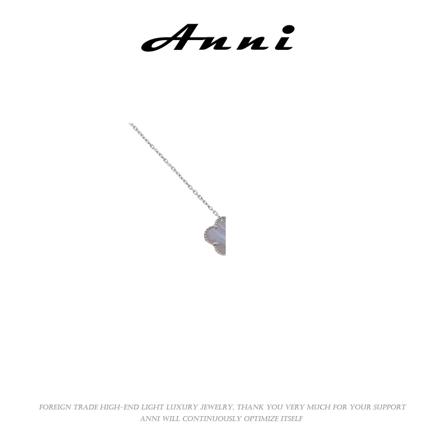 Anni轻奢【D1305】时尚小众简约经典百搭白色耳饰项链6