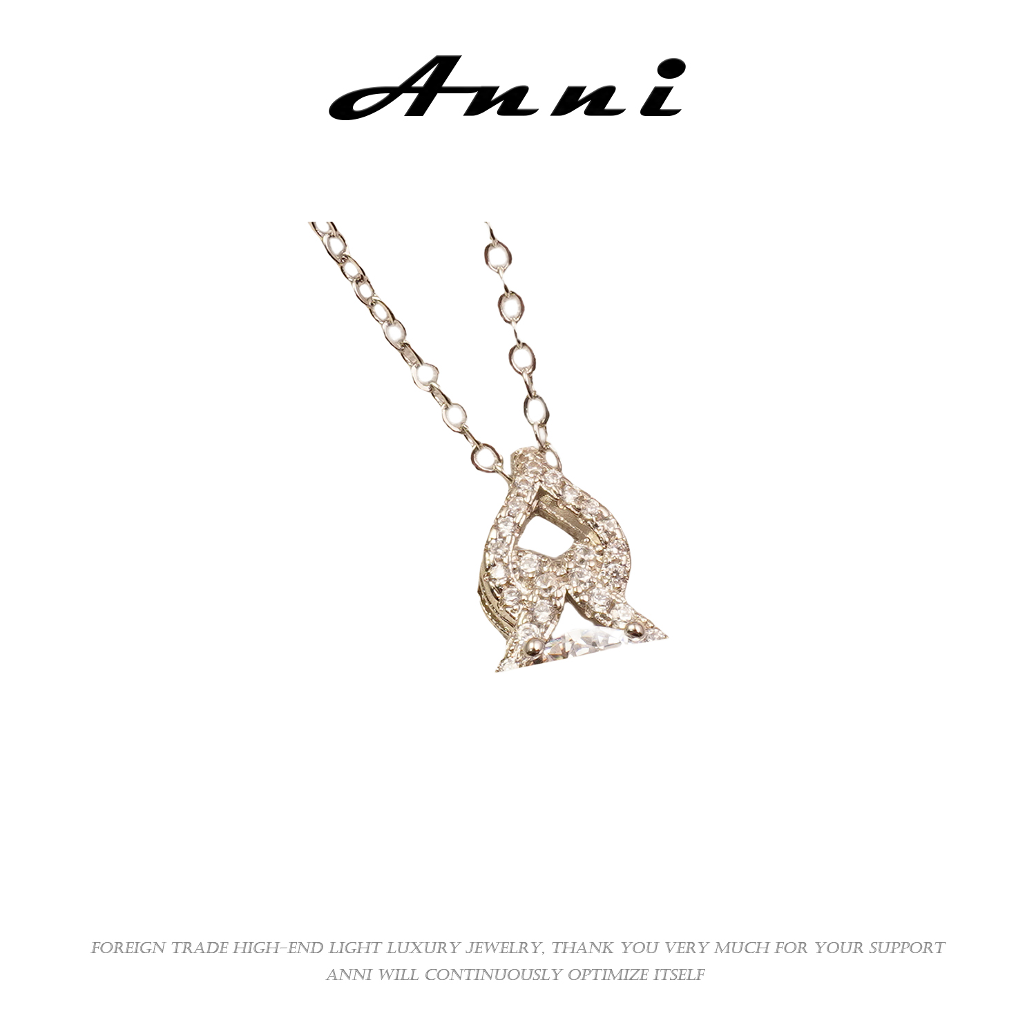 Anni轻奢【D1236】白色时尚百搭小众精致素款简约项链6