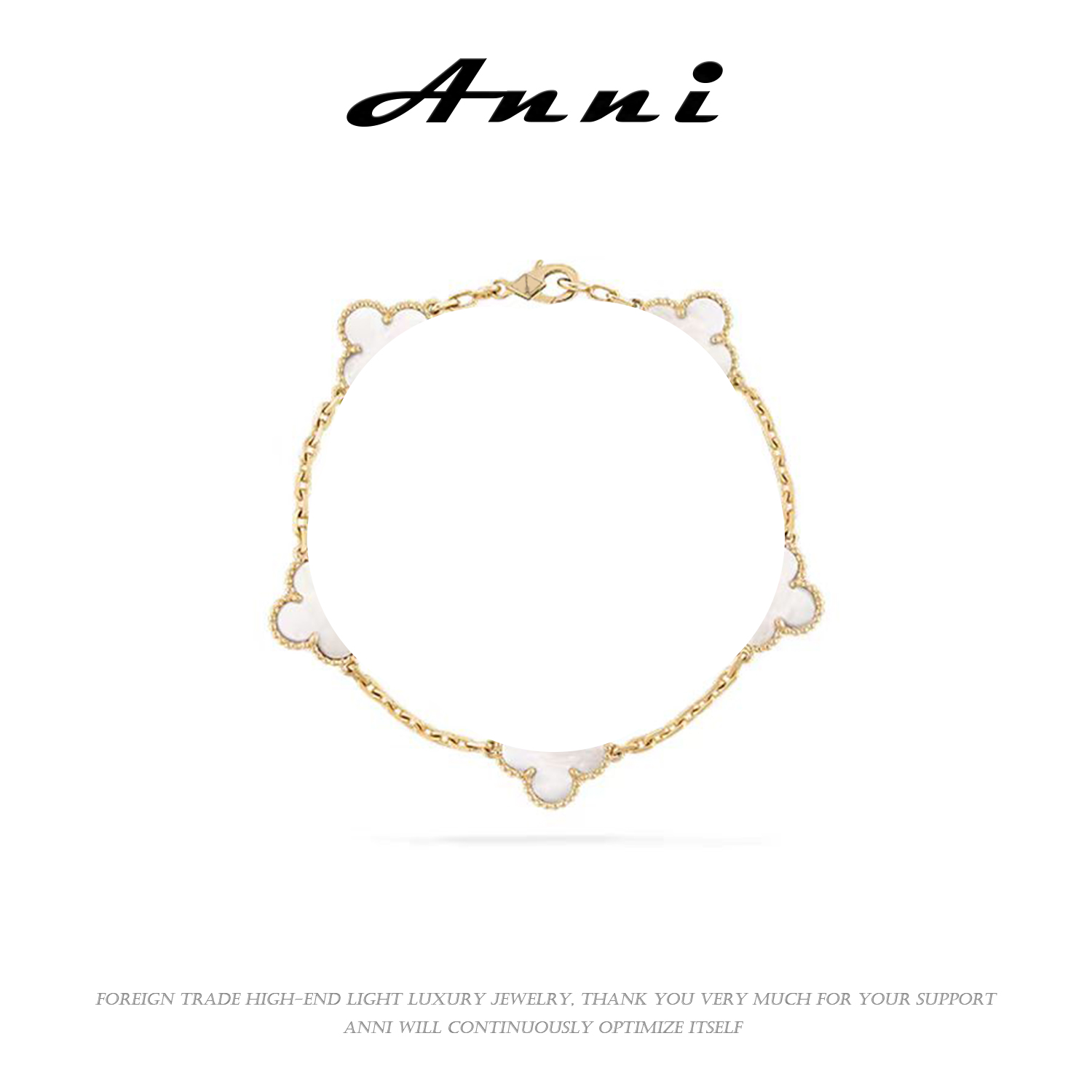 Anni轻奢【D3095】小众韩版白色女款经典时尚百搭手链6