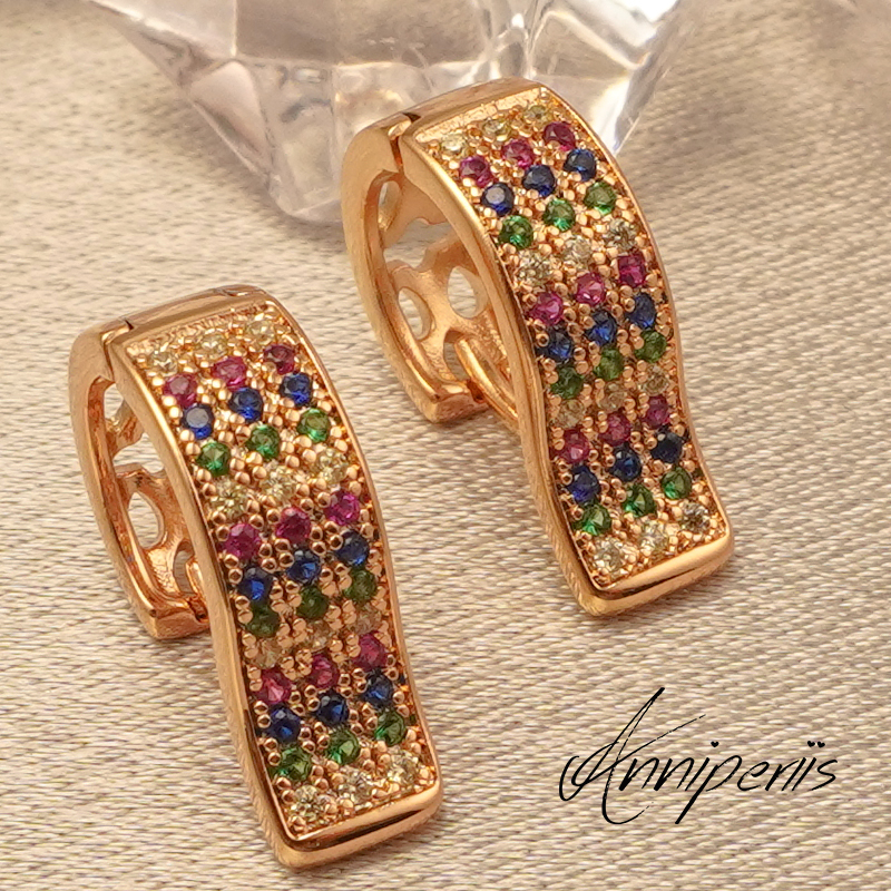 Anni轻奢【D1161】时尚复古欧美简约彩色小众个性耳饰6