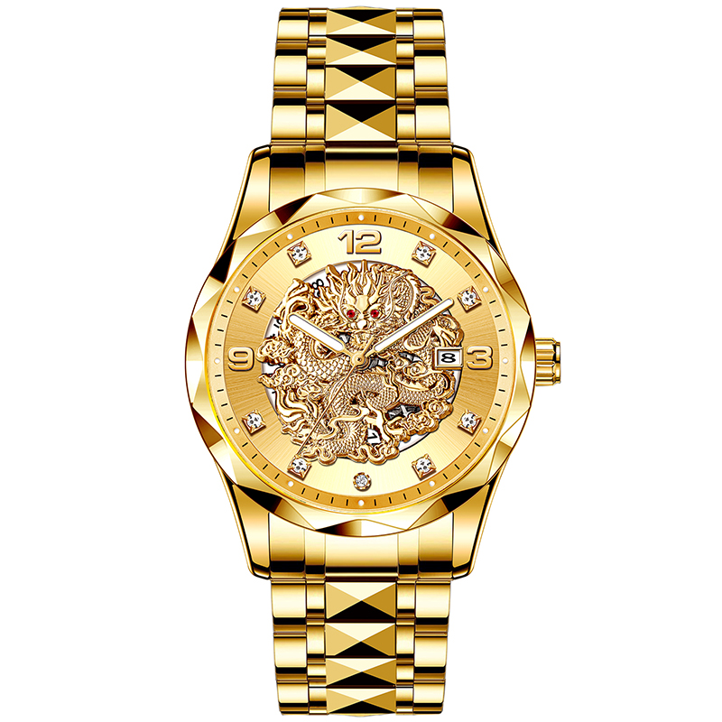 男女款AIYISHI全新未使用 龙凤呈祥 男士腕表-2059-SG-4