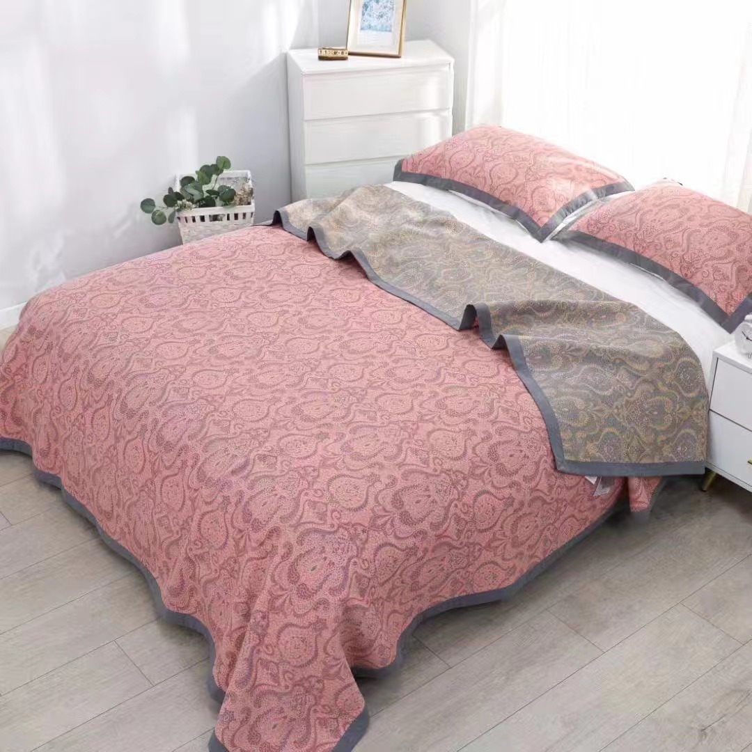 【凯撒粉】2×2.4米  多功能纱布床盖 软凉席 可铺可盖