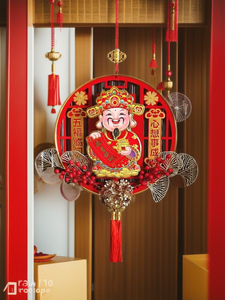 2024年新款创意摇头财神招财纳福居家福旺财喜庆挂饰亚力克板材质